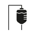 Medical Infusion Silhouette Icon. Chemotherapy Symbol. Iv Drip Glyph Pictogram. Intravenous Medicine Treatment in