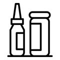 Medical inject icon outline vector. Vaccine injection