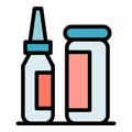 Medical inject icon vector flat