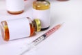 Medical Injection Syringe with Vials Royalty Free Stock Photo