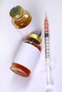 Medical Injection Syringe with Vials Royalty Free Stock Photo