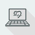 Medical instrument - Computer application for healtcare - vector flat icon