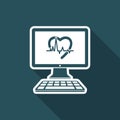 Medical instrument - Computer application for healtcare - vector flat icon