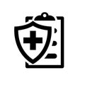 Medical insurance black silhouette icon Royalty Free Stock Photo