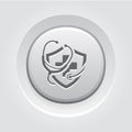 Medical Insurance Icon. Grey Button Design