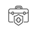 Medical insurance line icon. Health coverage sign. Vector