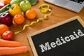 Medical insurance and Medicaid and stethoscope.