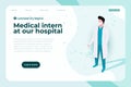 Medical internship banner concept, medical themed landing page