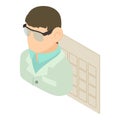 Medical internship icon isometric vector. Intern male near calendar