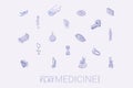 Medical Isometric icons Flat white monochrome vector concept Royalty Free Stock Photo