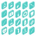 Medical isometric icons Royalty Free Stock Photo