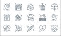 Medical items line icons. linear set. quality vector line set such as heart, temperature, blood drop, health care, medicines, Royalty Free Stock Photo