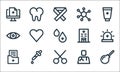 Medical items line icons. linear set. quality vector line set such as pear enema, scissors, folder, doctor, dropper, eye, hospital