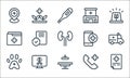 medical items line icons. linear set. quality vector line set such as medical prescription, surgery equipment, veterinary,
