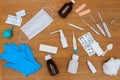 Medical items on table. Royalty Free Stock Photo