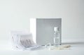 Medical kit for COVID-19 testing at home. Includes swabs, test tubes, and solution for analysis. Sterile pack for safe use. Royalty Free Stock Photo