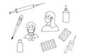 medical kit . coronavirus. eps10 vector stock illustration.