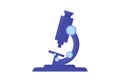Science lab flat vector illustration: scientific microscope isolated icon. Laboratory microscope.