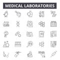 Medical laboratories line icons, signs, vector set, linear concept, outline illustration
