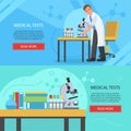 Medical laboratory concept banners