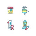 Medical laboratory diagnostic RGB color icons set