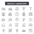 Medical laboratory line icons, signs, vector set, outline illustration concept Royalty Free Stock Photo