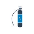 Medical Life Support Oxygen Cylinder Icon.