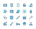 Medical line icons. Pharmacy prescription and medicine drugs symbols, hospital doctor and treatment outline icons Royalty Free Stock Photo