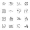 Medical line icons set