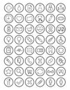 Medical linear icons set