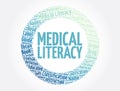 Medical Literacy word cloud collage, concept background Royalty Free Stock Photo