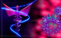 Medical logo and Herpes Simplex Virus Royalty Free Stock Photo