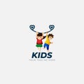 Medical love kids playing together logo