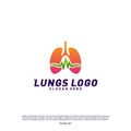 Medical Lungs logo design concept.Health Lungs logo template vector. Lungs Pulse Icon symbol Royalty Free Stock Photo