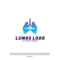 Medical Lungs logo design concept.Health Lungs logo template vector. Lungs Pulse Icon symbol Royalty Free Stock Photo