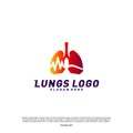Medical Lungs logo design concept.Health Lungs logo template vector. Lungs Pulse Icon symbol Royalty Free Stock Photo