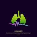 Medical Lungs logo design concept.Health Lungs logo template vector. Lungs Pulse Icon symbol Royalty Free Stock Photo