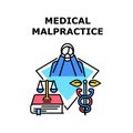 Medical malpractice icon vector illustration