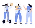 medical man people vector doctors and nurses doctor on segway with tablet Royalty Free Stock Photo