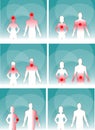 Medical man & woman, human body pain Royalty Free Stock Photo