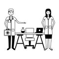 medical man and woman office Royalty Free Stock Photo