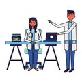 medical man and woman office Royalty Free Stock Photo