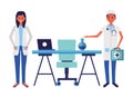 medical man and woman office Royalty Free Stock Photo