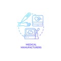 Medical manufacturers blue gradient concept icon