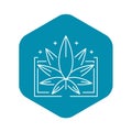Medical Marijuana Leaf Logo, Outline Style