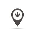 Medical marijuana store location icon Royalty Free Stock Photo