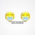 Medical Mask Cartoon Social Distancing Bubble Emoticon For Social Media Reaction