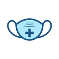 Medical mask icon. medical cross on a face mask