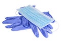 Medical mask on the latex gloves Royalty Free Stock Photo