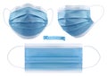 Medical mask, surgical mask, virus and infection protection. 3d vector objects Royalty Free Stock Photo